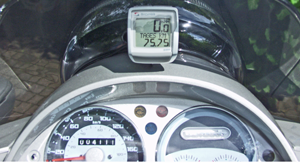 Fahrradtacho am Roller